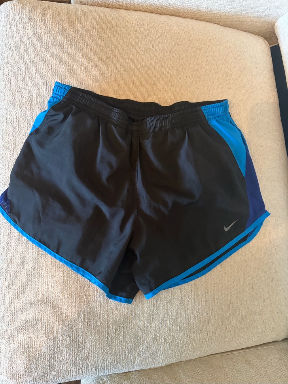 Nike Black Running Shorts with Bright Blue Trim